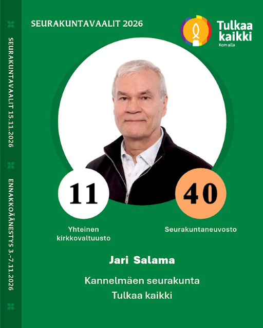 Kävin vastaamassa vaalikonekysymyksiin
Ehdokas Jari Salama
